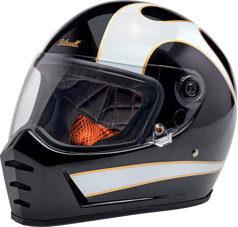 Lane Splitter Helmet - Gloss Black/White Flames - XS - Lutzka's Garage