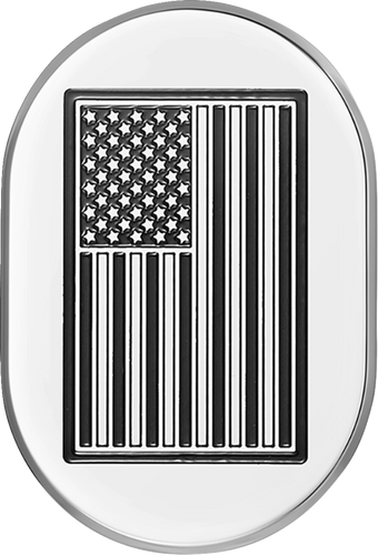 Antenna Cover - Left Rear Fender - Contrast Cut American Flag - Chrome - Lutzka's Garage