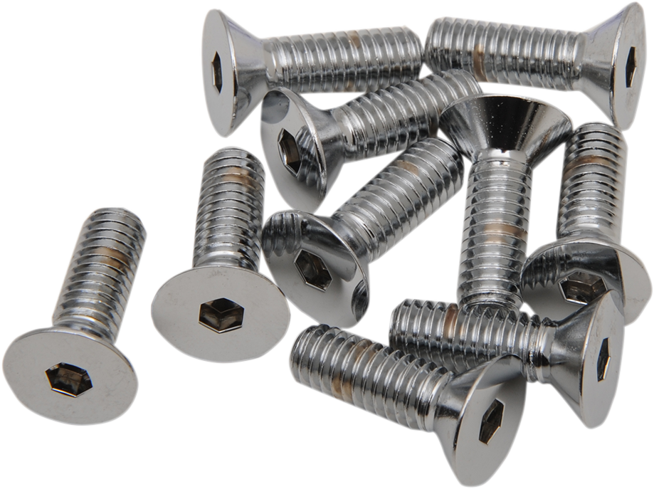 Bolts - Flat-Head - Chrome - 5/16"-18 x 1-1/4" - Lutzka's Garage
