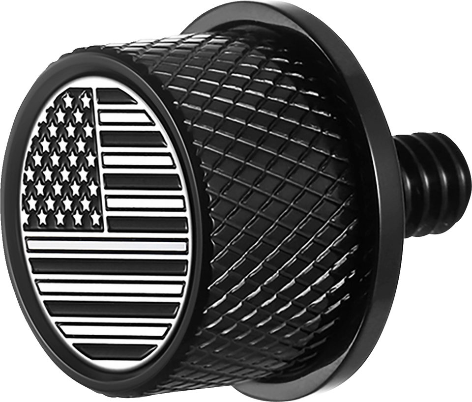 Seat Mounting Knob - Black - Black/White American Flag - Contrast Cut - Lutzka's Garage