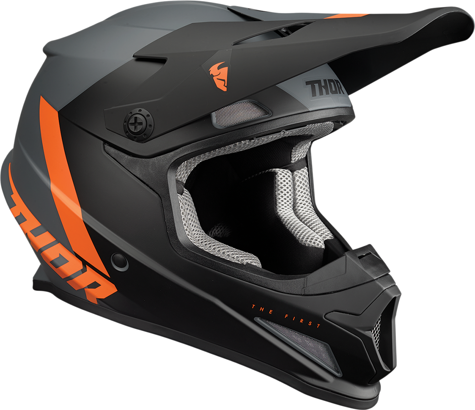 Sector Helmet - Chev - Charcoal/Orange - XS - Lutzka's Garage