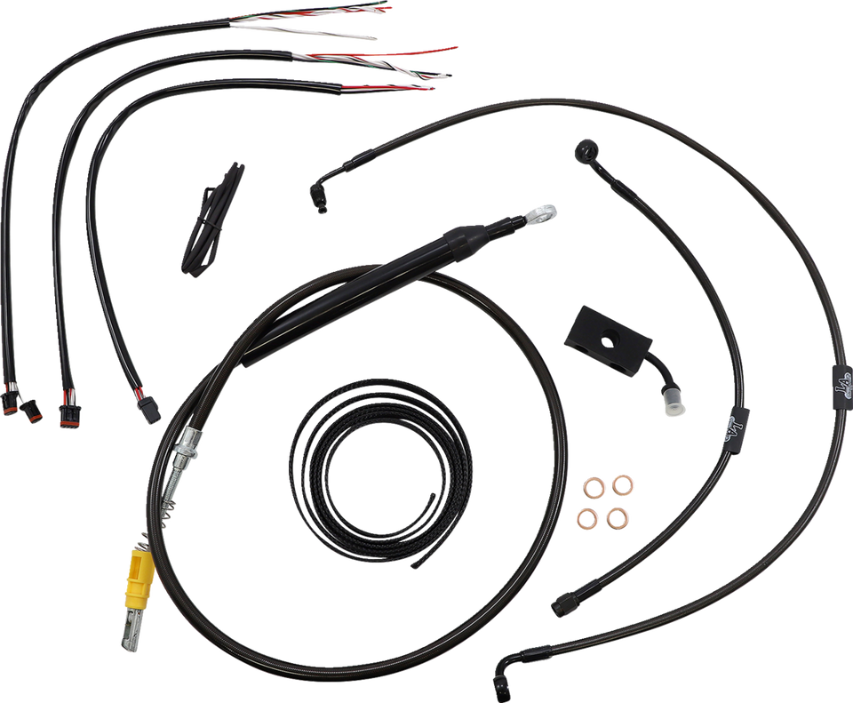 Cable Kit - Quick Connect - 15" - 17" Ape Hanger Handlebars - Midnight - Lutzka's Garage