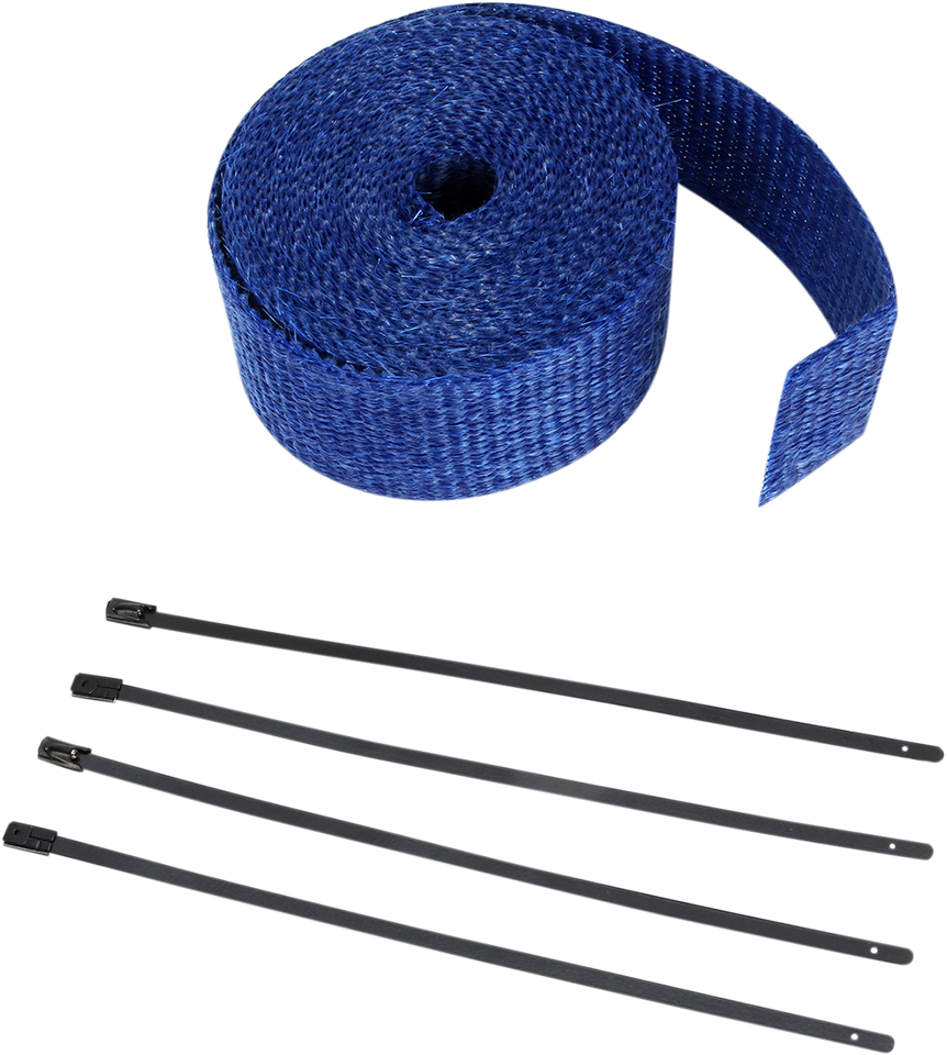 Fiberglass Exhaust Wrap Kit - Blue - 2" x 25 - Lutzka's Garage