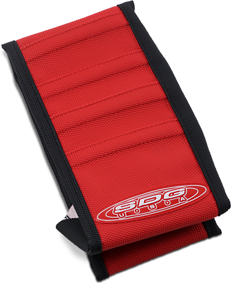 Pleated Seat Cover - Red Top/Black Sides