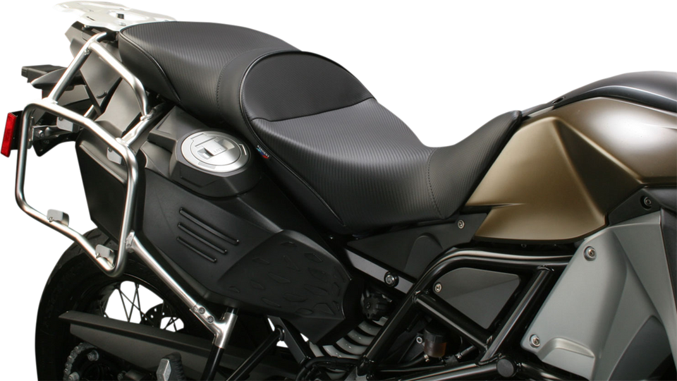 World Sport™ Performance Seat - Black - Carbon FX - Regular - BMW F800 GSA 13-18 - Lutzka's Garage