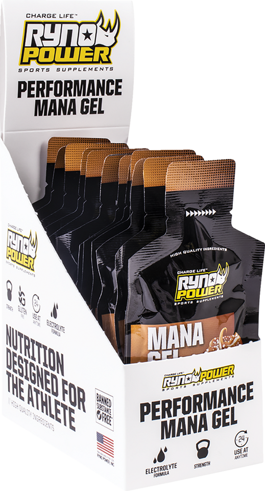 Mana Performance Gel - Salted Caramel - 12 Pack with Display Caddy