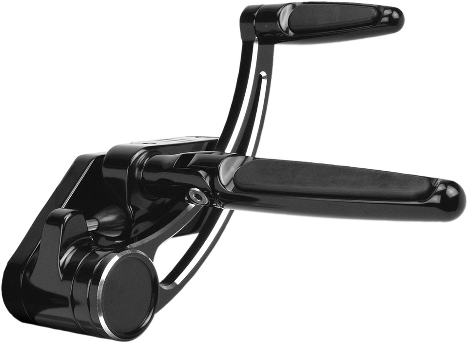 Forward Control - 18+ Softail - Black Anodized - Standard - Folding Rubber Inlay Pegs - Slotted Levr - Lutzka's Garage