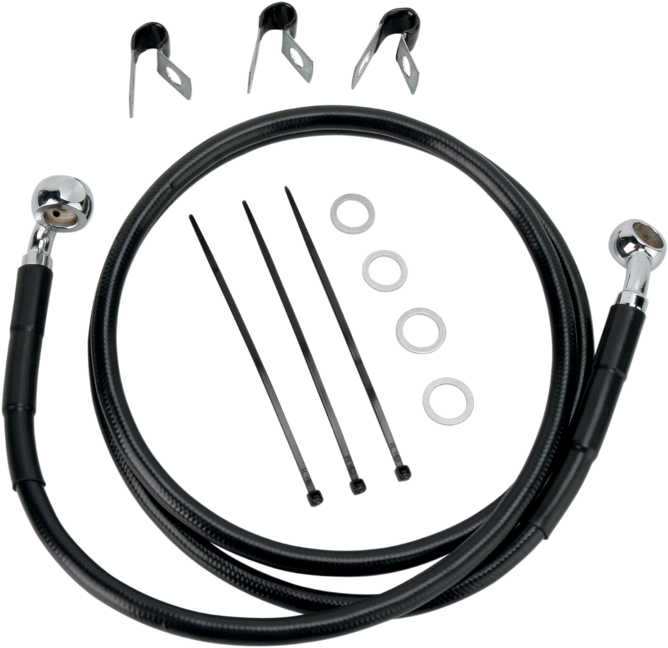 Brake Line - Front - Black - +10" - 00-07 FLST - Lutzka's Garage