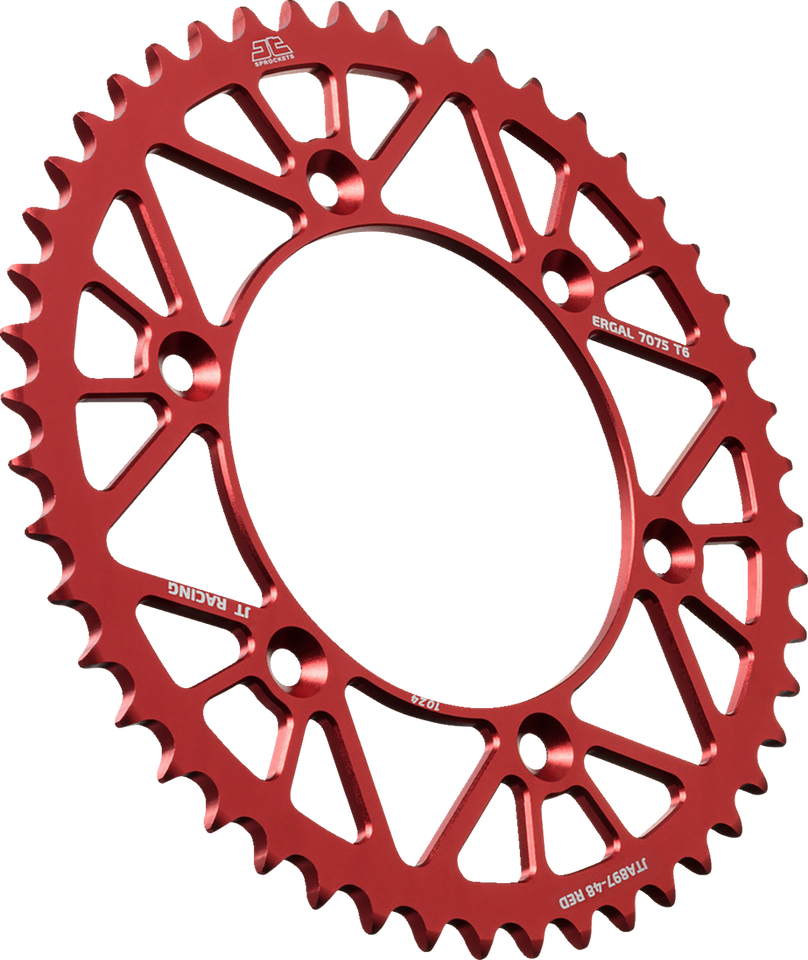 Rear Sprocket - Aluminum - 48 Tooth - Red - Gas Gas/Husqvarna/Husaberg/KTM - Lutzka's Garage