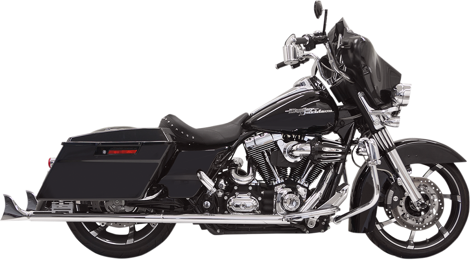 Fishtail Mufflers - Chrome - w/out Baffle - 36" - 95-16 Touring - Lutzka's Garage