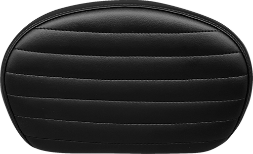 Sissy Bar Pad - Medium - Pleated - Dull Black - Lutzka's Garage