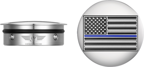 Swing Arm Covers - Blue Line American Flag - Custom - Reversed