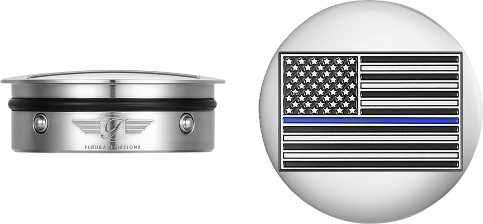 Swing Arm Covers - Blue Line American Flag - Custom - Reversed
