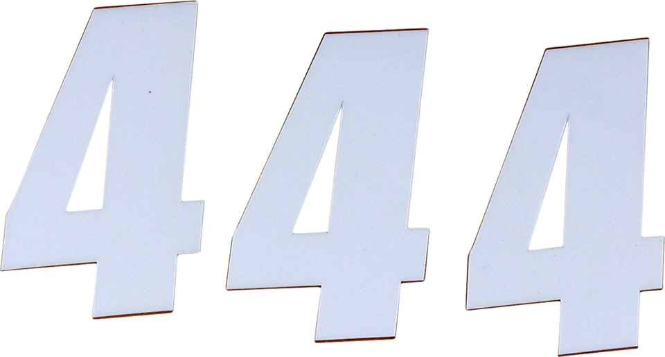 SX Plate Number - #4 - White - 4" - Lutzka's Garage