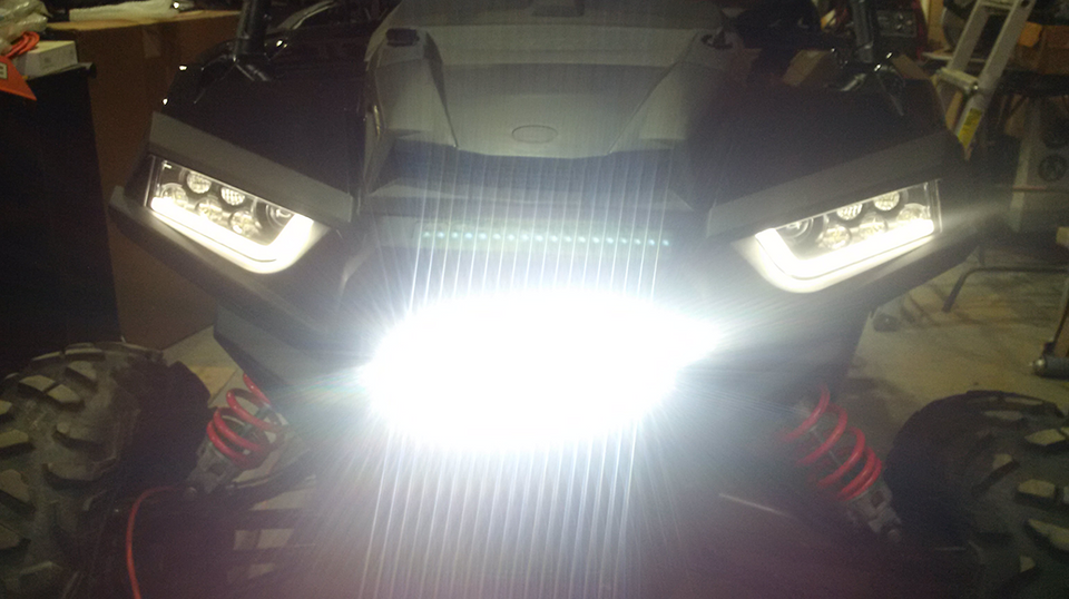Grille Insert with 16" LED Light Bar - 16-18 RZR 1000