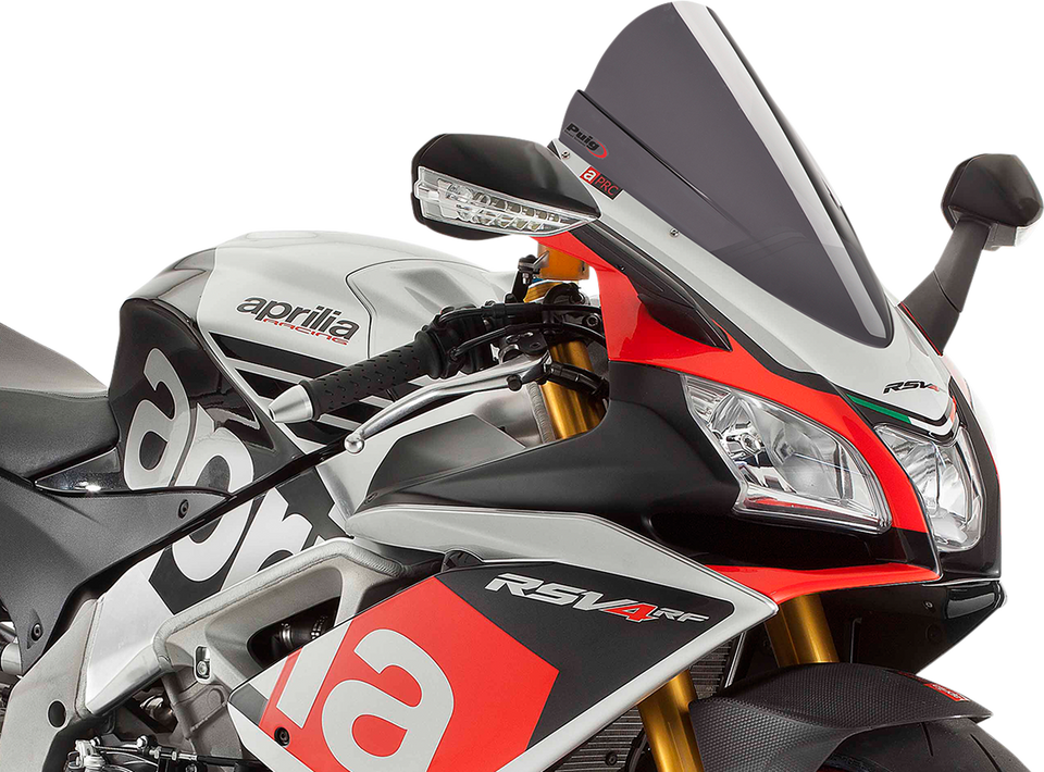 Race Windscreen - 15-3/8" - Dark Smoke - RSV4 - Lutzka's Garage