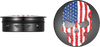 Swing Arm Covers - Red/White/Blue Flag Skull - Custom - Black - Lutzka's Garage