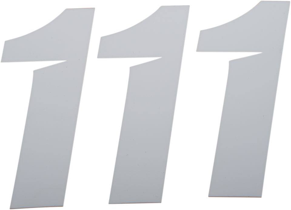 Slash Number Plate - #1 - White - 6" - Lutzka's Garage