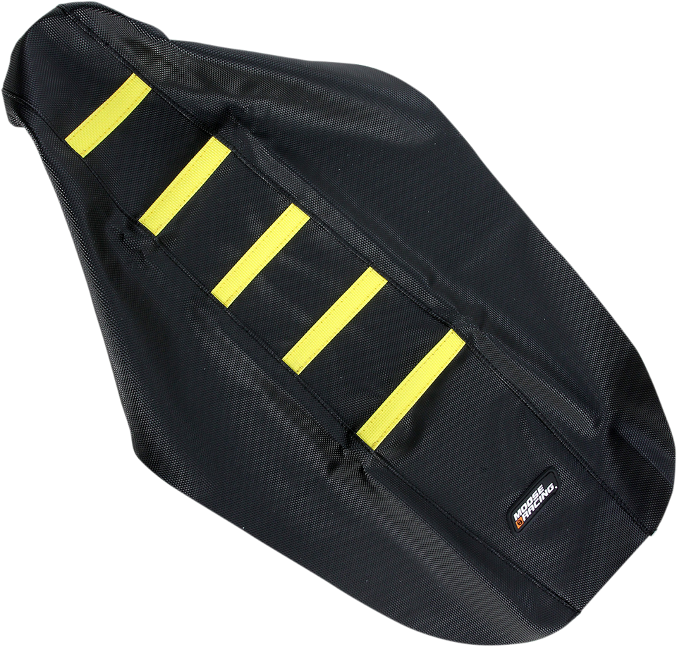Ribbed Seat Cover - Black Cover/Yellow Ribs - Suzuki