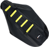 Ribbed Seat Cover - Black Cover/Yellow Ribs - Suzuki