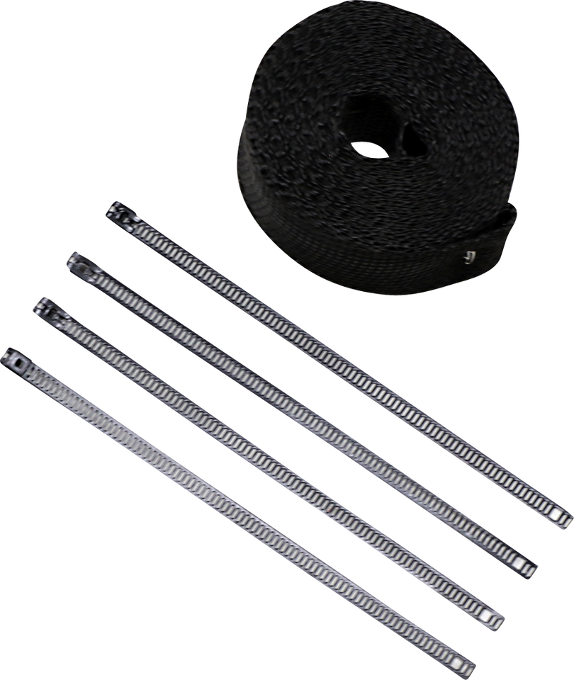 Lava Rock Exhaust Wrap Kit - Metallic Black - 2" x 25