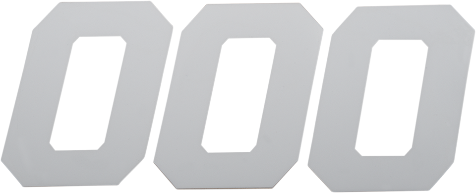 Race Number Plate - #0 - White - 4" - Lutzka's Garage