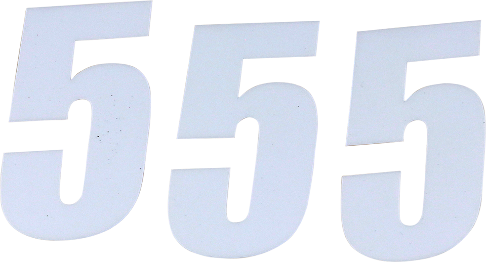 SX Plate Number - #5 - White - 4" - Lutzka's Garage