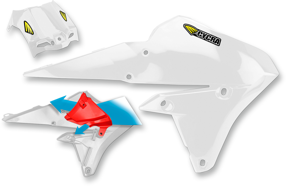 PowerFlow Shrouds - with Air Box Cover - White - Lutzka's Garage
