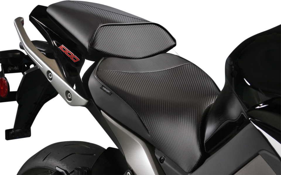 World Sport™ Performance Seat - Black - Carbon FX - with Rear Seat Cover - Kawasaki 11-16 - Lutzka's Garage