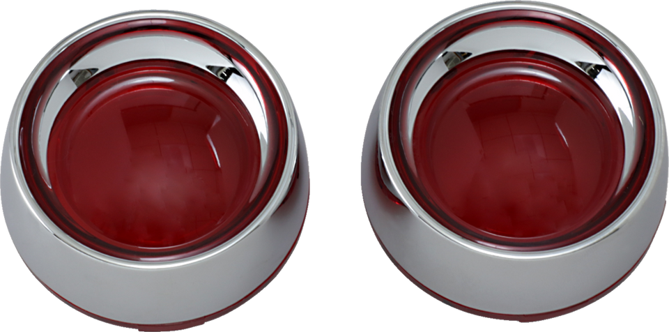 Deep Dish Bezels - Chrome/Red Lens