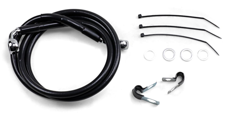 Brake Line - Front - Black - +6" - FXD 00-05 - Lutzka's Garage