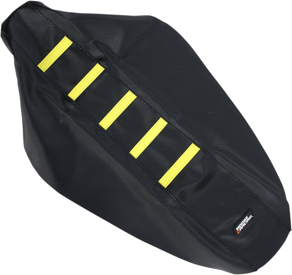 Ribbed Seat Cover - Black Cover/Yellow Ribs - Suzuki