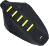 Ribbed Seat Cover - Black Cover/Yellow Ribs - Suzuki