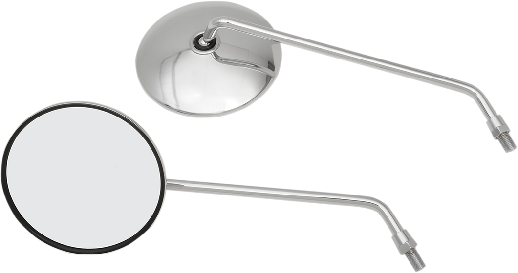 Mirrors - Classic - Universal - Side View - Round - Chrome - Left/Right - Lutzka's Garage