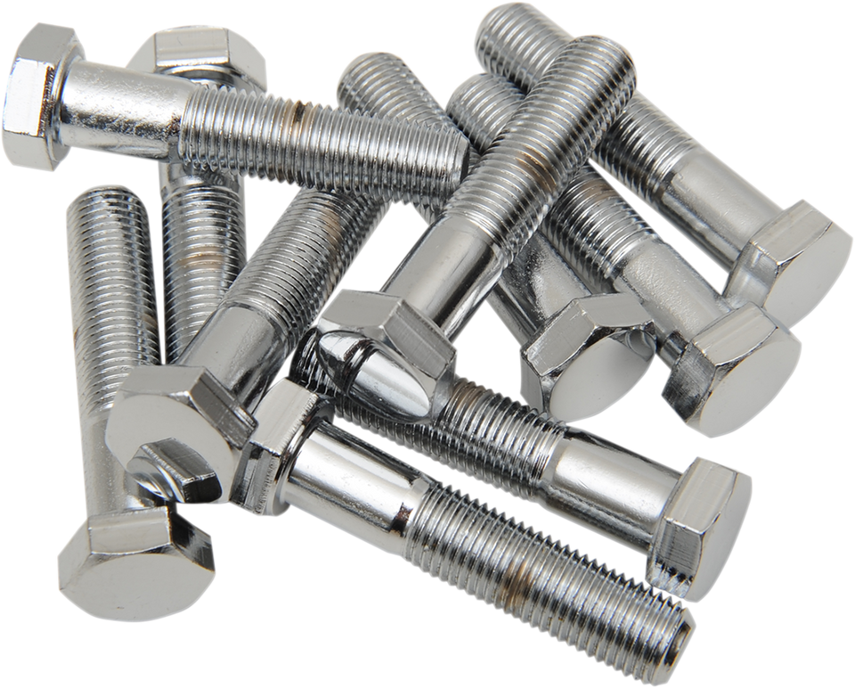 Bolts - Hex-Head - 3/8"-24 x 2" - Chrome - Lutzka's Garage