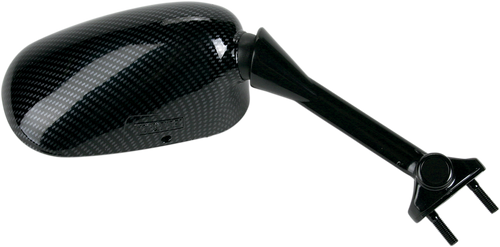 Mirror - Side View - Black/Carbon Fiber - Rectangle - Right - Kawasaki