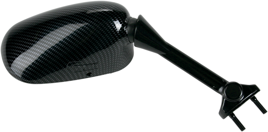 Mirror - Side View - Black/Carbon Fiber - Rectangle - Right - Kawasaki