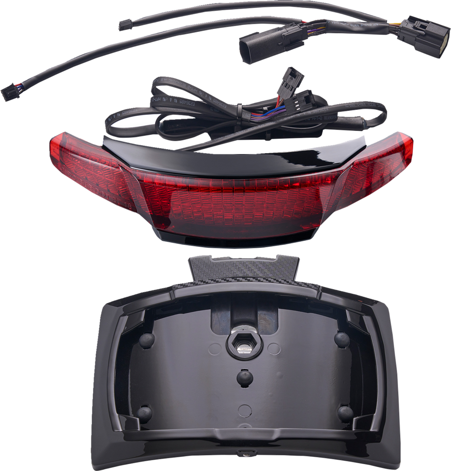 Taillight/License Plate Holder - Red Lens - Black - Lutzka's Garage