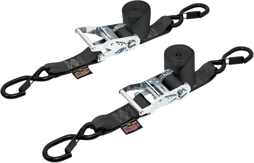 Ratchet Tie-Downs - 1-1/2" x 6-1/2 - Black - Lutzka's Garage