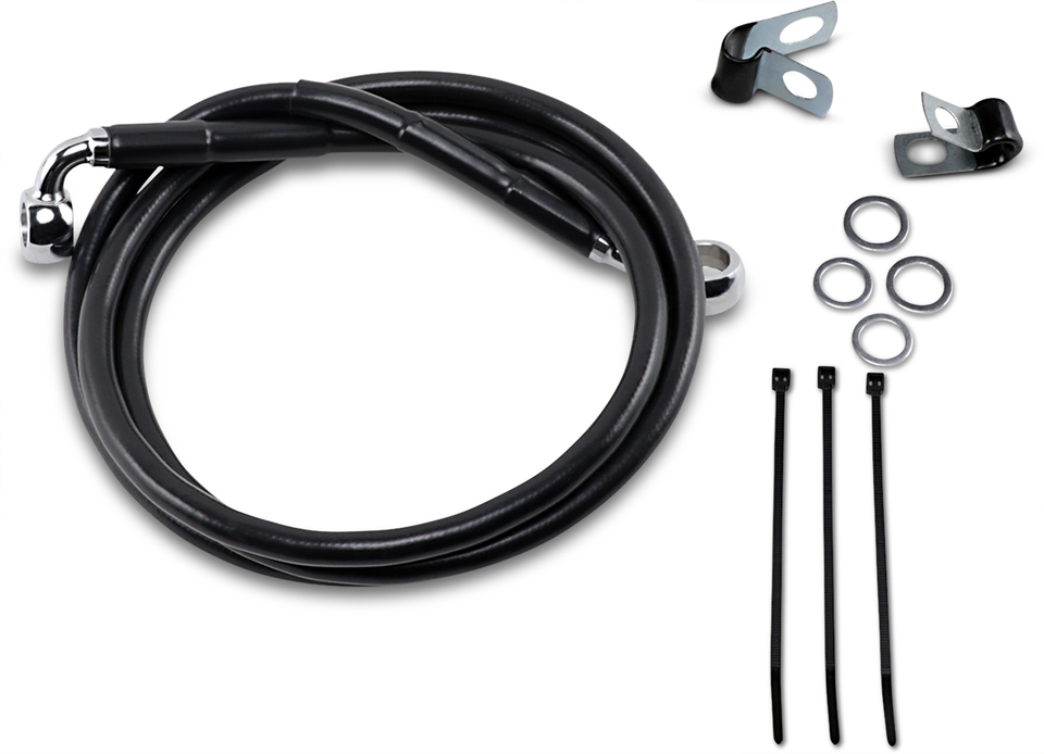 Brake Line - Front - Black - +6" - 99-07 FXST - Lutzka's Garage
