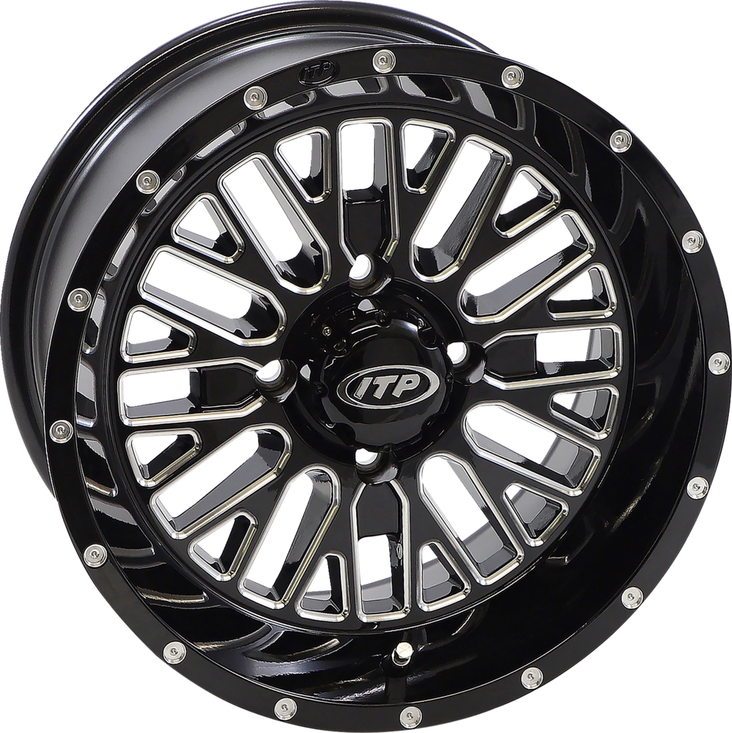 Wheel - Momentum - Front/Rear - Black/Milled - 14x7 - 4/110 - 4+3 (+10 mm)