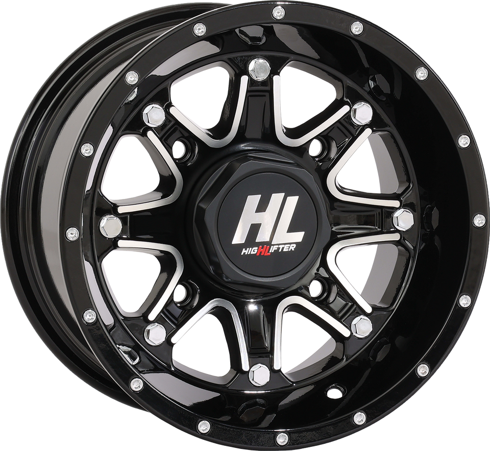 Wheel - HL4 - Front/Rear - Gloss Black w/Machined - 12x7 - 4/137 - 4+3 (+10 mm)