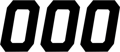 Race Number Plate - #0 - Black - 4" - Lutzka's Garage