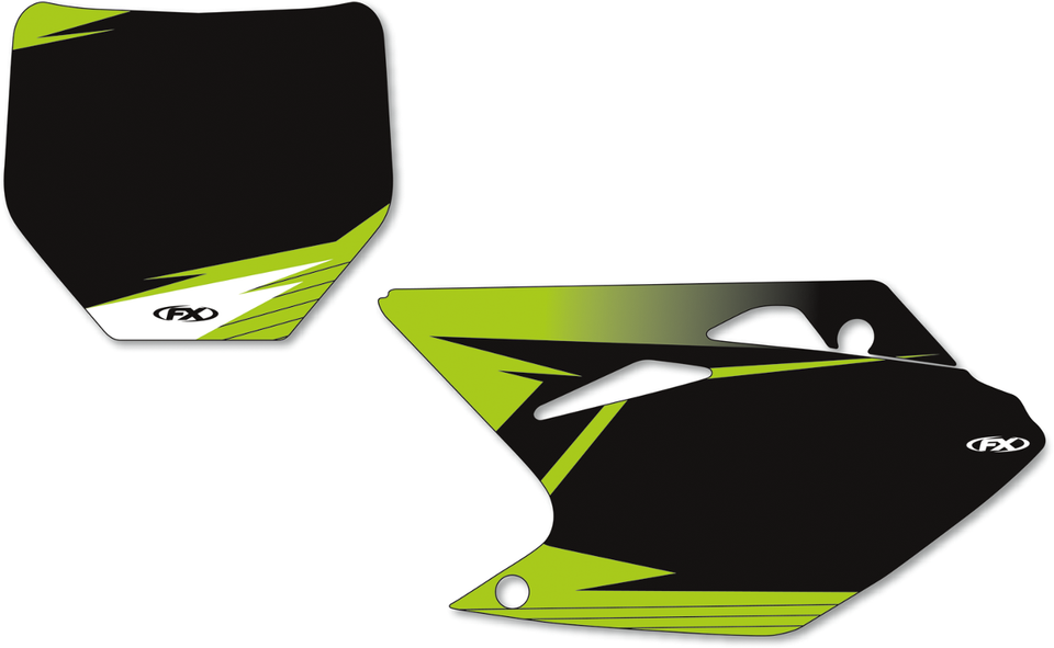 Graphic Number Plates - Black/Green - KX250F - Lutzka's Garage