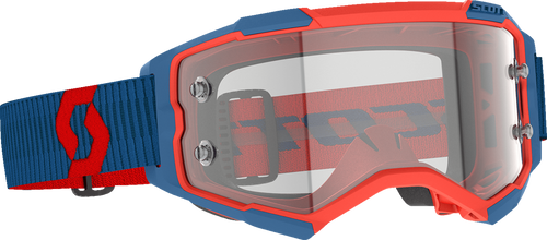 Fury Goggle - Dark Blue/Neon Red - Clear - Lutzka's Garage