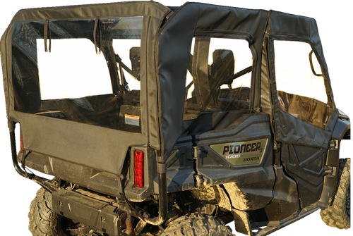 Soft Doors - Middle/Rear Windows - Black - Honda Pioneer 1000 - Lutzka's Garage