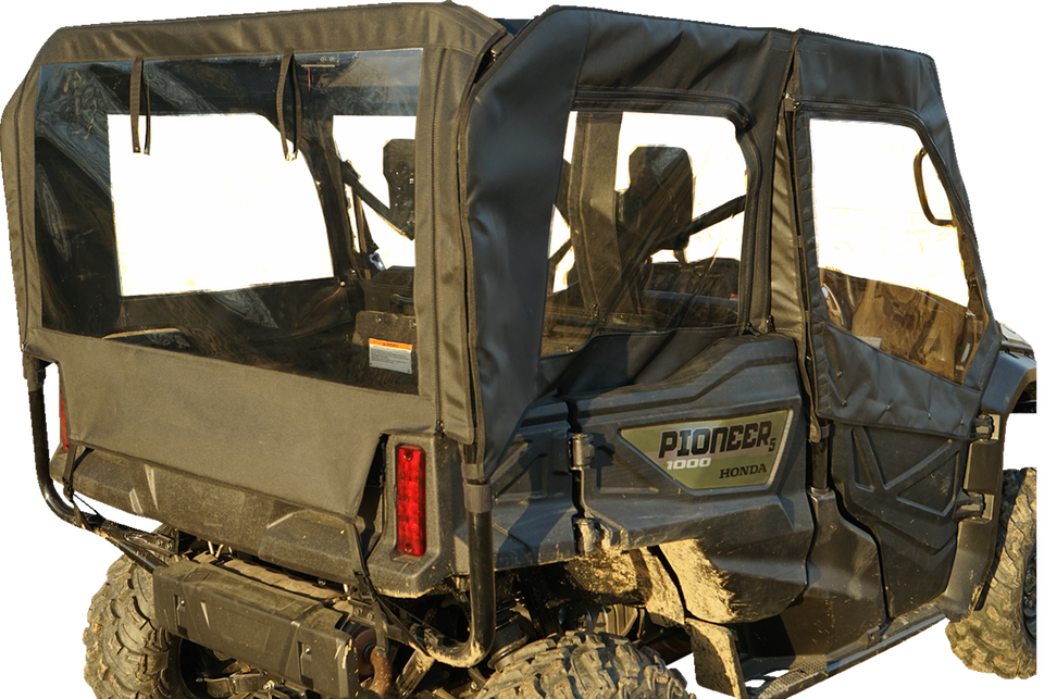 Soft Doors - Middle/Rear Windows - Black - Honda Pioneer 1000 - Lutzka's Garage
