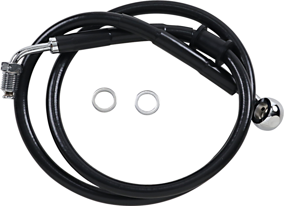 Brake Line - +10" - Black - 18-21 Softail - Lutzka's Garage