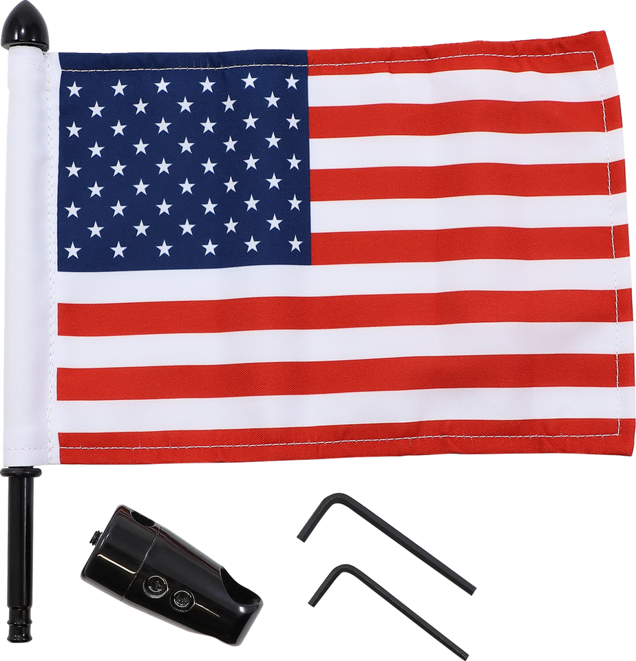 Flag Mount - Passenger Sissy Bar - 9" Pole - 6" X 9" Flag