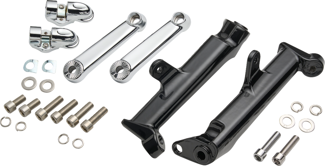 Frame Mounted Adjustable Highway Peg Mount - Standard - Chrome - Lutzka's Garage